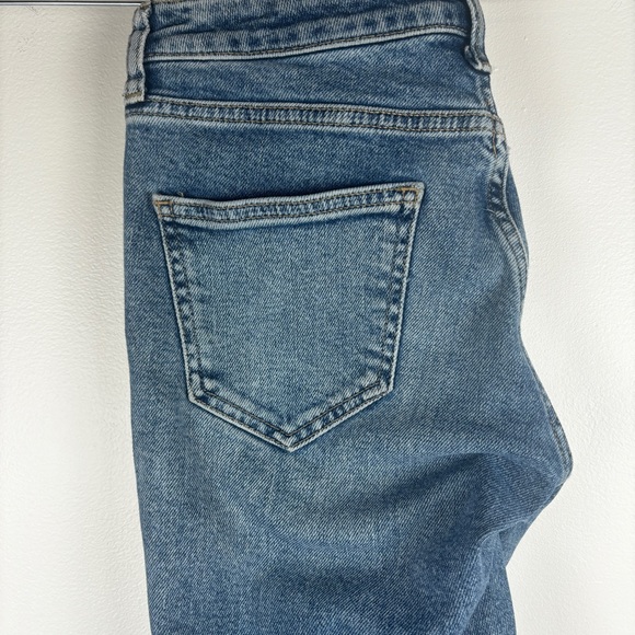 Moto Ankle Length Jeans with Floral Fabric Accents - Picture 5 of 7